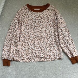 Lou & Grey Floral Puff Sleeve Sweatshirt Top
